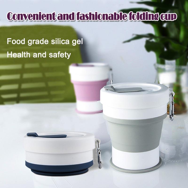Gambar 550ML Silicone Coffee Cup Travel Portable Telescopic Cup Folding Cup