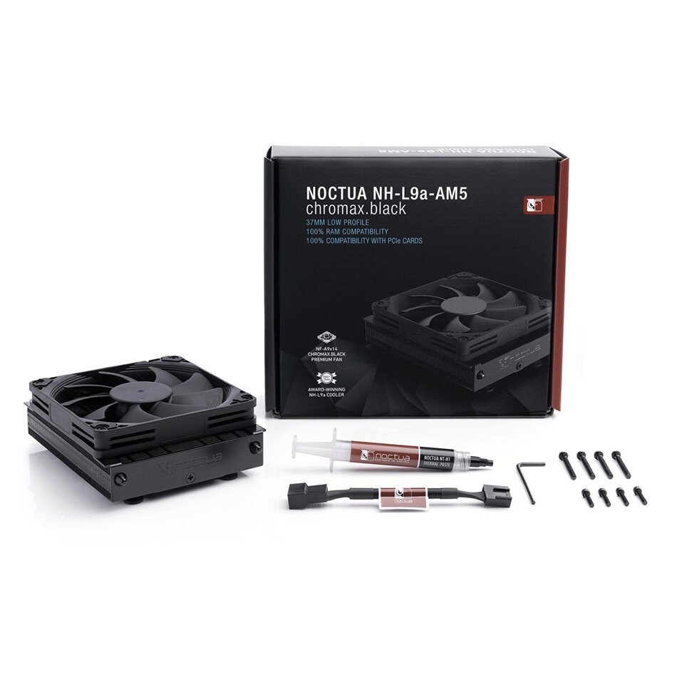 Noctua NF-NH-L9a-AM5 Chromax. Màu Đen Mỏng Tản Nhiệt ITX Nhỏ Trường Hợp Xuống Trường Áp Suất Không K