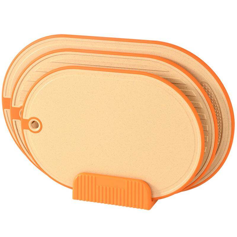 Gambar Kitchen Cutting Board 3Pcs Double Sided Eco Friendly Chopping Board Set with Holder Dishwasher Safe Restaurant Chopping Board Set
