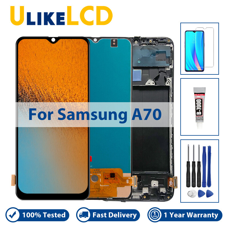 Bộ phận lắp ráp màn hình cảm ứng số hóa màn hình lcd 100% "đã thử nghiệm 6.7 cho samsung galaxy a70 a705 a705f thay thế cho samsung a70 lcd