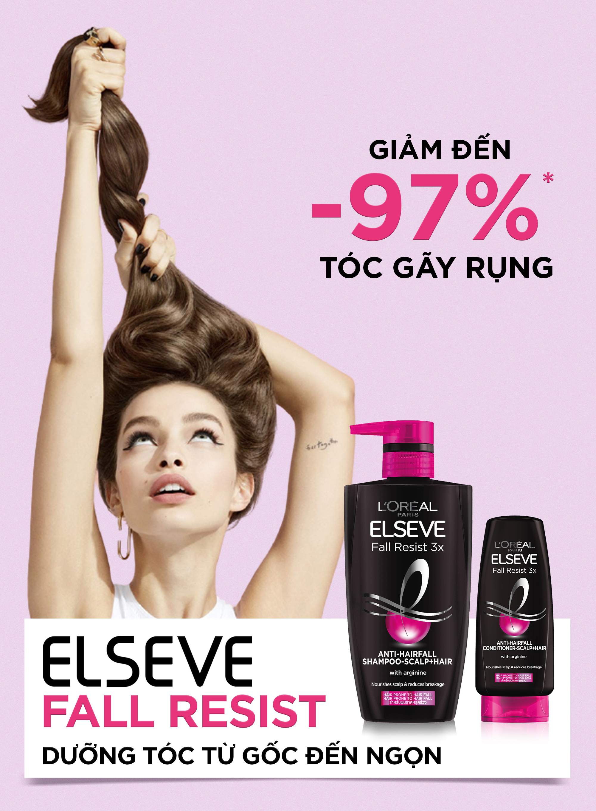 Dầu Gội Ngăn Gãy Rụng Tóc Elseve Fall Resist 3X Anti-Hairfall Shampoo-Scalp + Hair 280ml/620ml