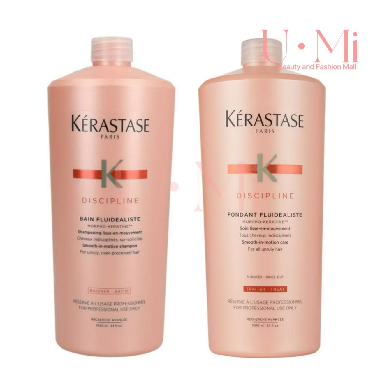 Authentic Kérastase Discipline Bain Fluidealiste (No Sulfates) Shampoo/Fondant Fluidealiste Conditioner 1000ml ราคา 1,777 บาท*ส่งฟรี