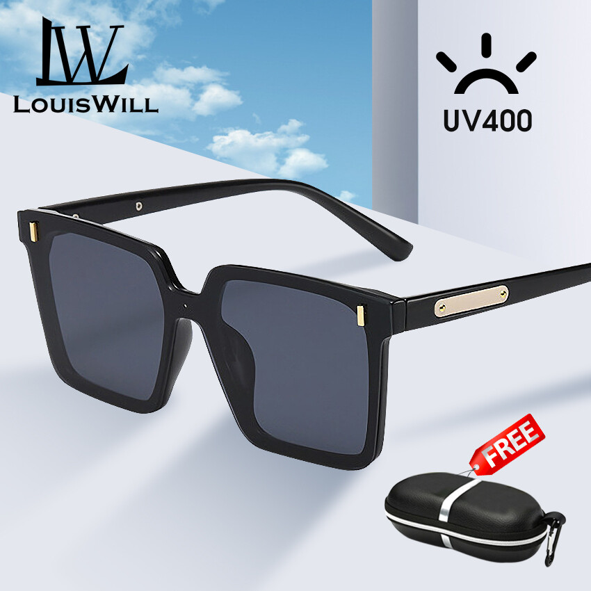 Louiswill kính râm thời trang kính râm retro gọng lớn cho nữ kính râm vành rộng vuông kính râm ngoại cỡ cổ điển kính râm gọng lớn kính râm uv400 cho nữ