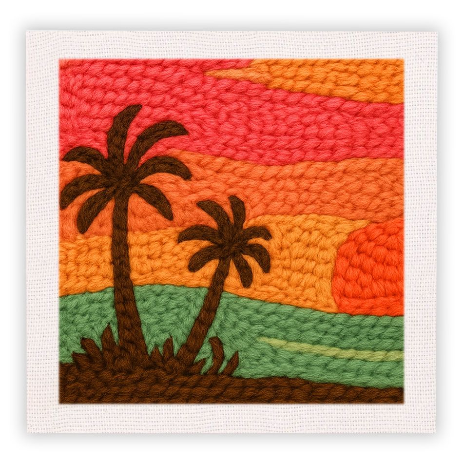 RUOPOTY Landscape Punch Needle Kit Home Decor Gift Diy Gift Scenery Punch Needle Frame Modern Embroidery Patterns