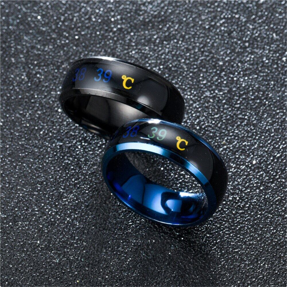 DAIDAIGZ Multifunctional Waterproof Temperature Rings for Women Men Stainless Steel Sense Celsius Intelligent Smart Ring Finger Jewelry