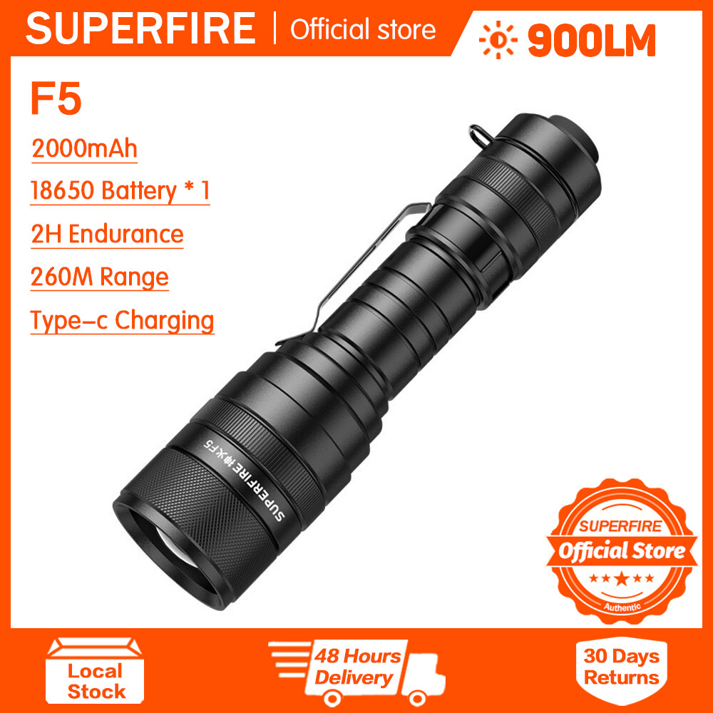 Đèn pin superfire đèn pin f5 zoom mini xách tay đèn đèn pin cho săn bắn ngoài trời đèn pin sạc điện
