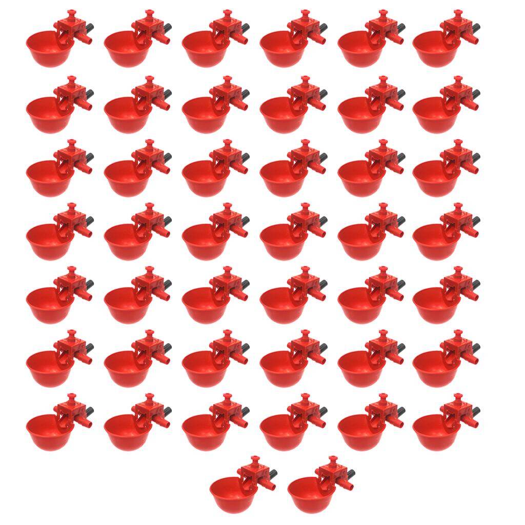Automatic Chicken Waterer Cups 50pcs Red Bird Chicken Fowl Drinker