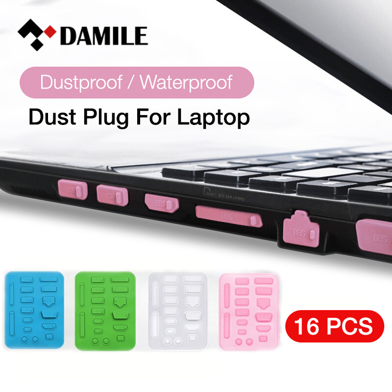Damile 16 cái phích cắm cổng chống bụi cho máy tính xách tay phích cắm chống bụi chống bụi nắp chặn máy tính xách tay qt-16