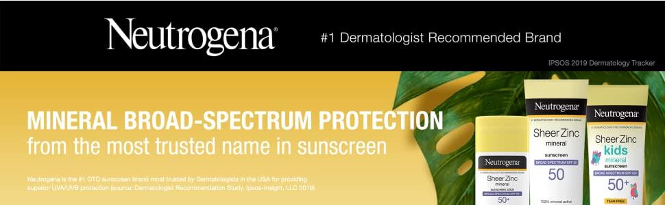 Neutrogena Sheer Zinc Sunscreen offers mineral broad spectrum protection from the most trusted name