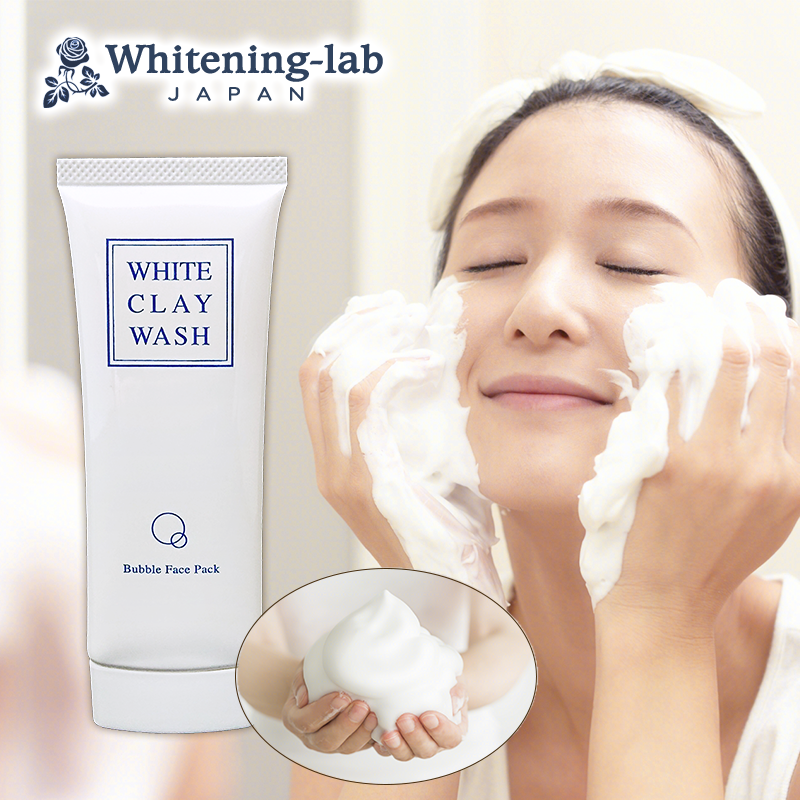 Gambar White clay facial wash 80g Glow skin whitening Based Foam Facial Cleanser Clean Strong Deep Cleansing and Oil Controlling Coix apricots, Placenta, Vitamin C Surprising white skin with just one time pack Face wash stains and dead skin remove ,special offer