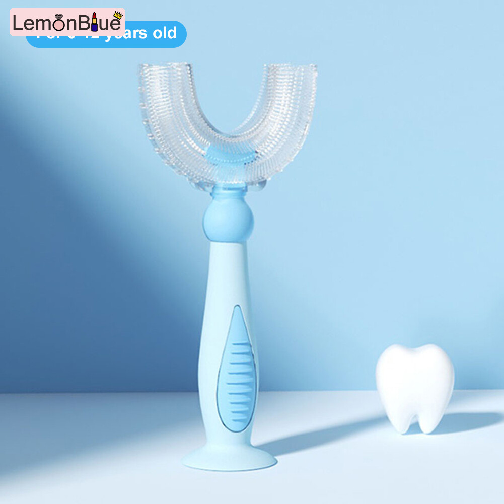 Gambar Manual U shaped Toothbrush 360 Degree Children s Oral Care Cleaning Tool Manual Training Tooth Brush Silicone Brush Head For Kids Children U Type Toothbrush