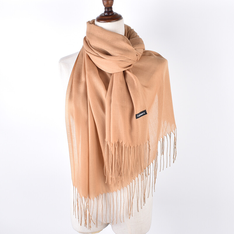2023 mùa thu và mùa đông trơn mới màu khăn choàng giả cashmere cho nam giới và phụ nữ 120g một màu Headband khăn choàng