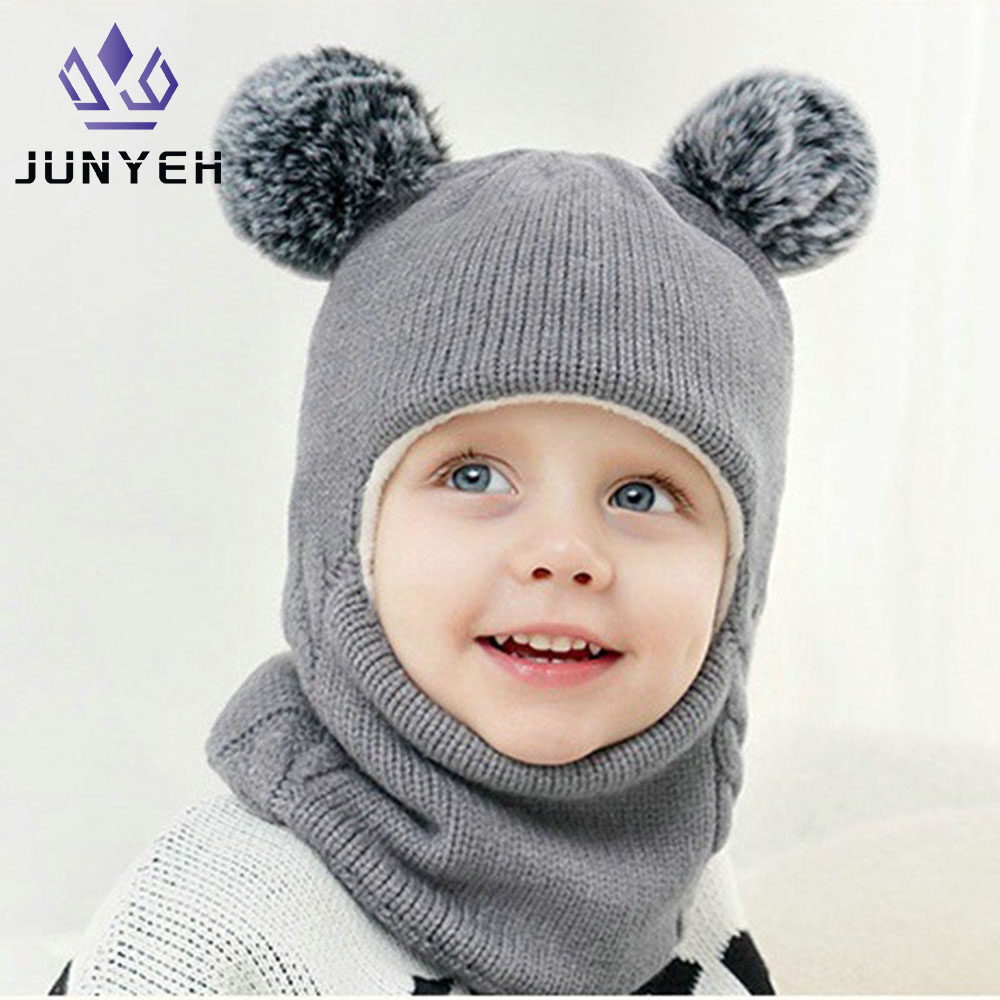 Classical Childs Winter Warm Knitted Wool Bike Hats Scalf One