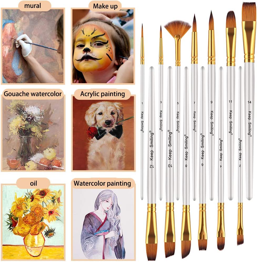 Keep Smiling Artist Paint Brush 13pcs Set Mix Brushes