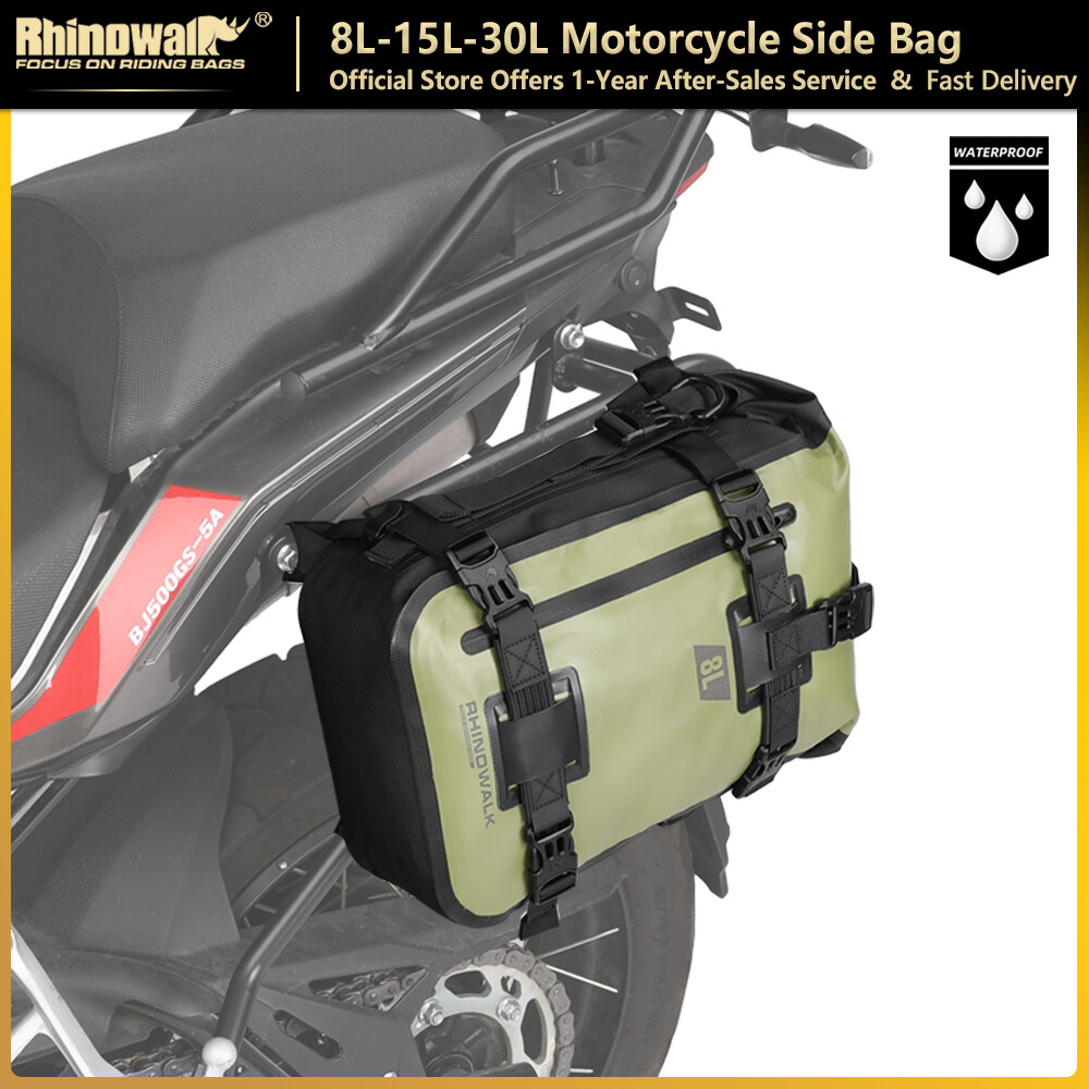 Rhinowalk Túi Đuôi Xe Máy 8L/15L/30L 100% Hông Xe Máy không thấm nước đuôi Túi đựng đồ cho xe mô tô động cơ Túi treo yên xe động cơ túi dạng giỏ treo xe đạp động cơ túi bên túi xách combinable Ba lô phụ kiện xe máy