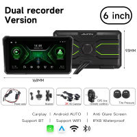 6 inch IPX8 Waterproof Motorcycle GPS Navigation Wireless Carplay Android Auto 2K DVR Drive Recorder Moto Monitor WIFI