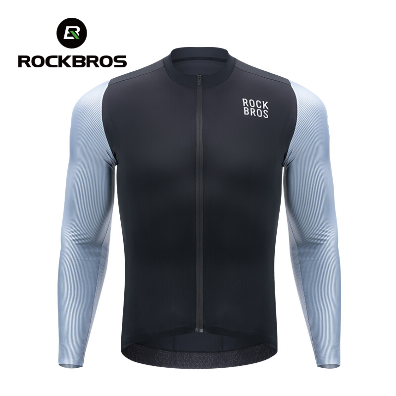 ROCKBROS Long Sleeves Jersey Men Breathable Lightweight Reflective Elastic Cycling Competition Jersey Non-Slip 3 Pockets MTB Road Bike Cycling Clothing ราคา 816 บาท*ส่งฟรี