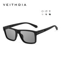 VEITHDIA Mens Fashion HD Polarized Square Sunglasses UV-Protective Photochromic Lens Driving Sun Glasses V7918