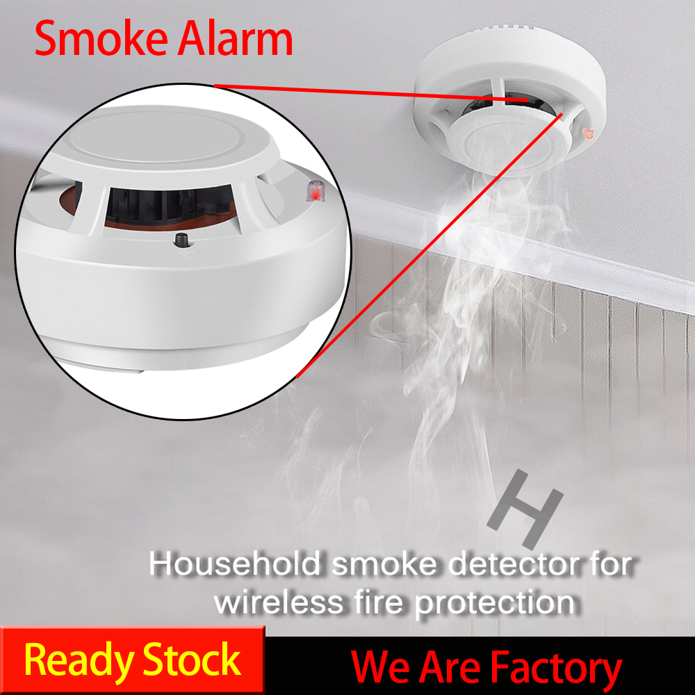 Lửa cảm biến phát hiện khói di động độc lập Chuông báo cháy Pin cảm biến hoạt động hệ thống báo động an ninh chuông báo khói cảm biến khói không dây phòng cháy chữa cháy độc lập Bộ dò cháy