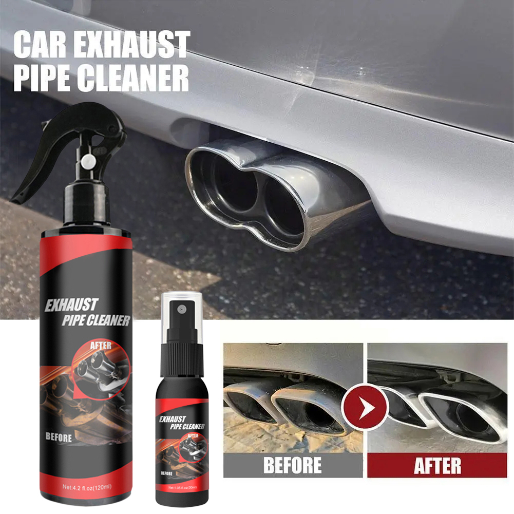RF 30/120ml Car Motorcycle Exhaust Pipe Rust Remover Exhaust Pipe Cleaner Agent with Rubber Gloves Brush Auto Maintenance Tool Set