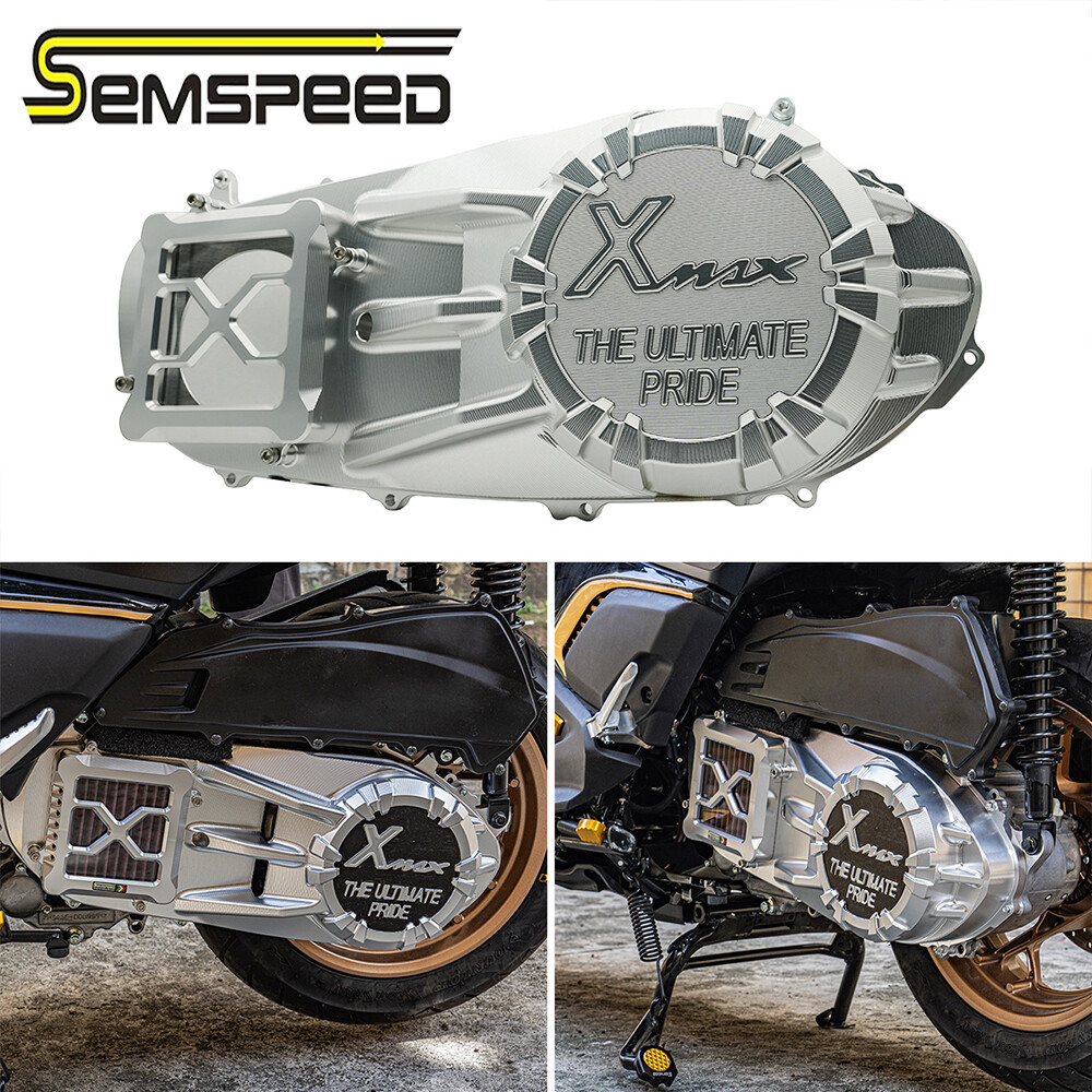 SEMSPEED For Yamaha XMAX V1 V2 300 250 125 2017-2024 Motorcycle Crank Case Transmission Gear Sprocket Cover Guard Decor ราคา 40,246 บาท*ส่งฟรี