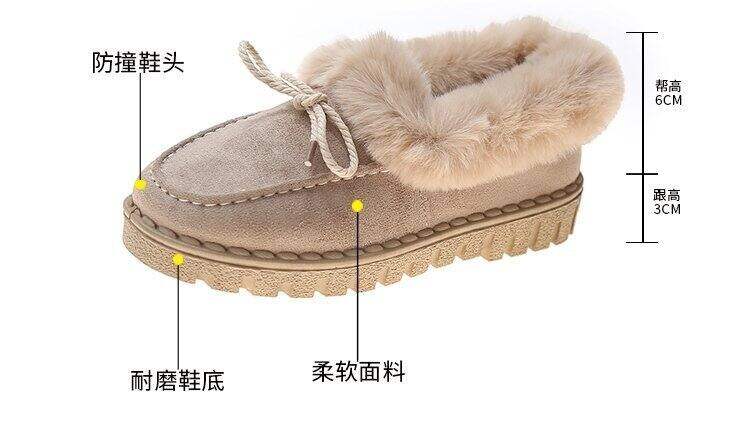 Giày Mùa Đông Giày Lông Nữ Giày Bông Đi Tuyết Giữ Ấm Lót Lông Đế Dày Nơ Bướm 2021 Đi Bên Ngoài Giày Tods Bà Bầu 4