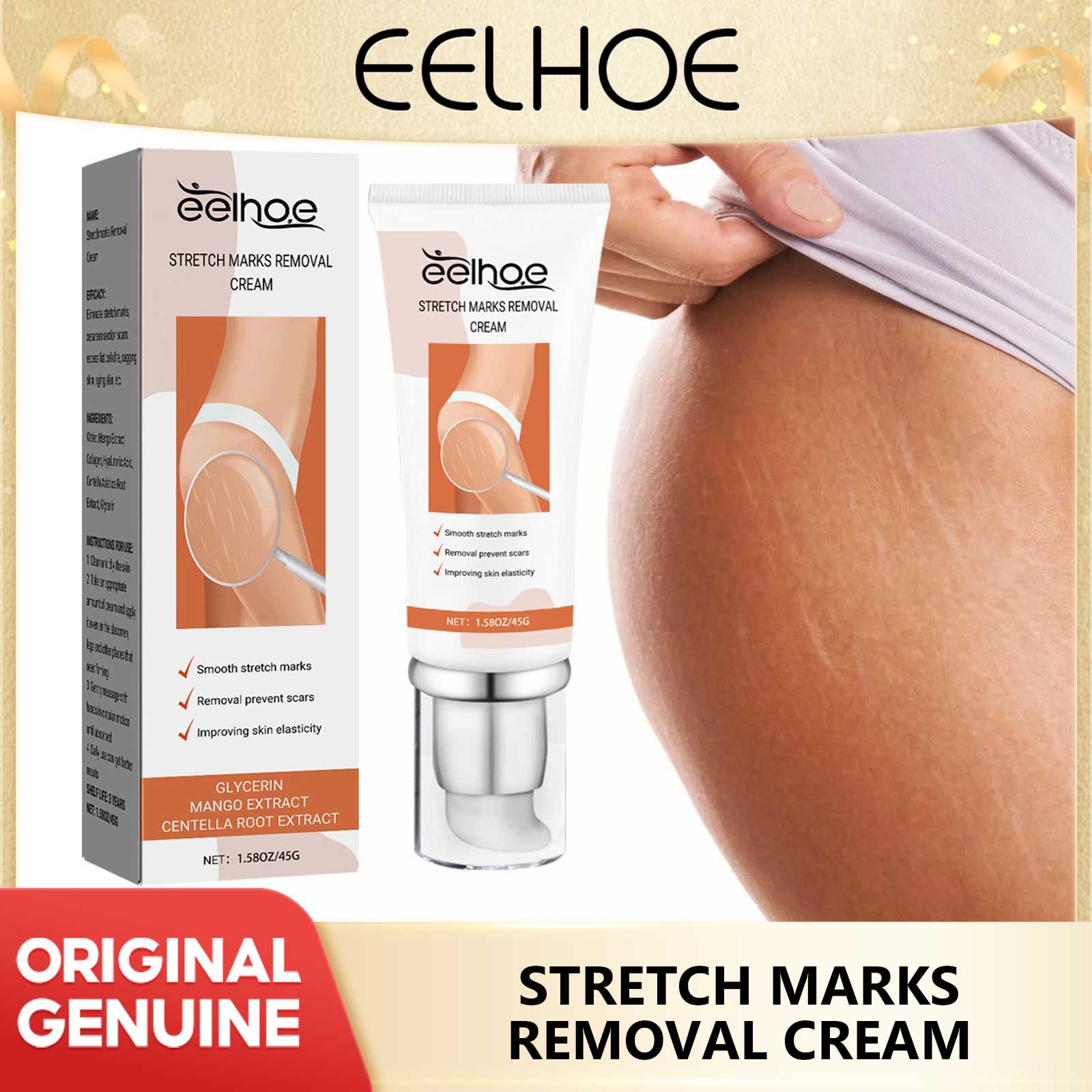 Eelhoe Stretch Mark Removal Cream Treatment Scars Acne Stretch Marks Remove Postpartum Anti Wrinkle Pregnancy Mark Remove Cream Anti Aging Wrinkles Repair Maternity Stretch Mark Scars Acne Smooth Skin Cream