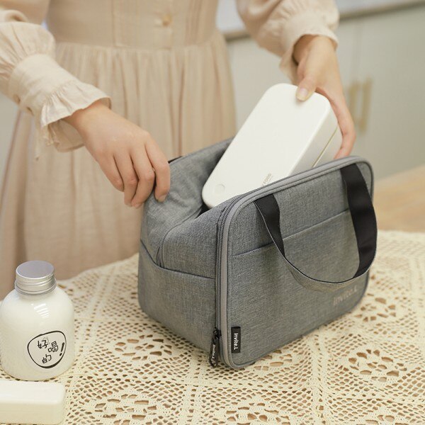 Gambar Portable Lunch Bag Office Bring Meal Thermal Handbags Children School Food Cooler Pouch Picnic Fruit Dessert Keep Fresh Pack