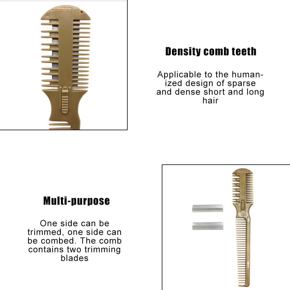 Lược Cạo Tóc, Lược Tỉa Tóc Hai Mặt Lược Cắt Tóc, Lược Chải Tóc Với Lưỡi Dao Cạo
