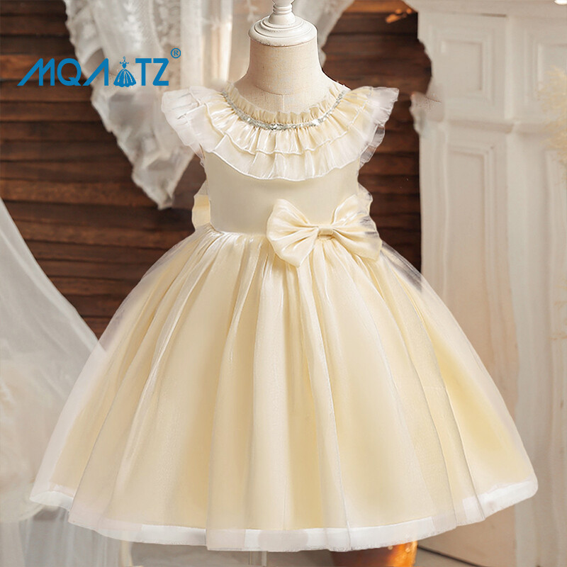 MQATZ Girls Kids Wedding Party Dresses For Baby Birthday Princess Clothes Bridesmaids Gown 3-10 Years AL038