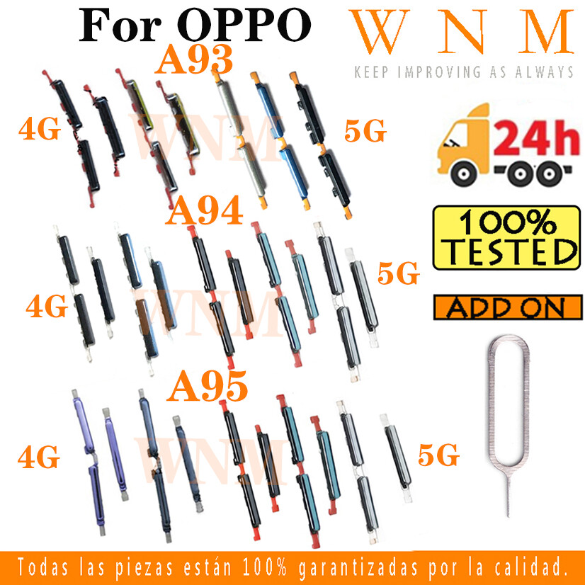 Nút nguồn cho Oppo A93 A94 A95 4G 5g điện & khối lượng nút bên phím nút trên tắt âm lượng lên và xuống nút ở bên cạnh