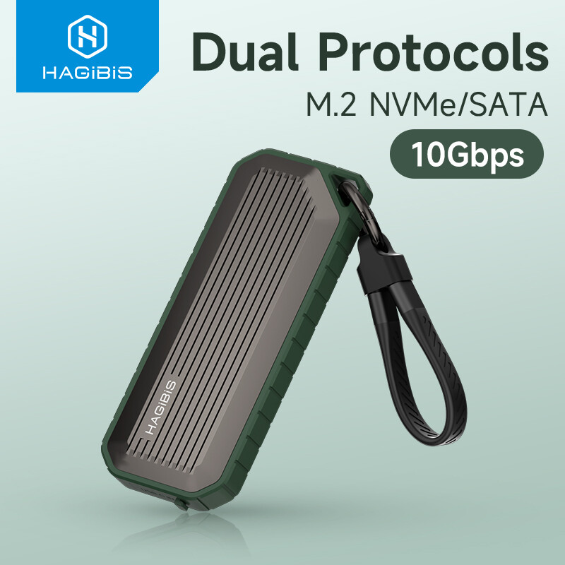 Hagibis m2 ssd trường hợp nvme ngff sata kép giao thức ssd bao vây m.2 để usb 3.1 gen2 adapter cho nvme pcie ngff sata ssd đĩa hộp b phím m & b key usb c 10gbps/5gbps ổ cứng bao vây