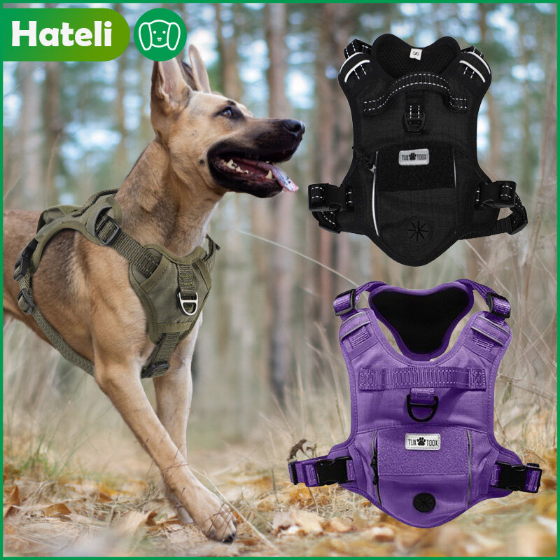 TUXTOOX No Pull Dog Harness No Choke Reflective Strips Vest Adjustable Dog Vest with Easy Control Handle for Training Running Walking for Small Medium Large Dogs ราคา 559 บาท*ส่งฟรี