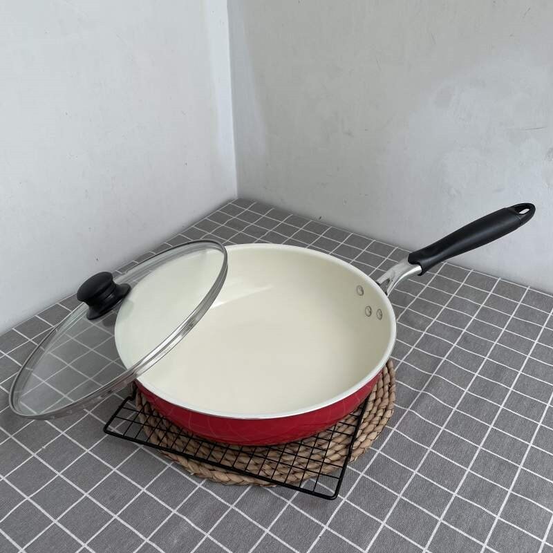 Gambar Japanese ceramic color titanium frying pan 28 cm electromagnetic Japanese ceramic color 28 cm fry pan general 6