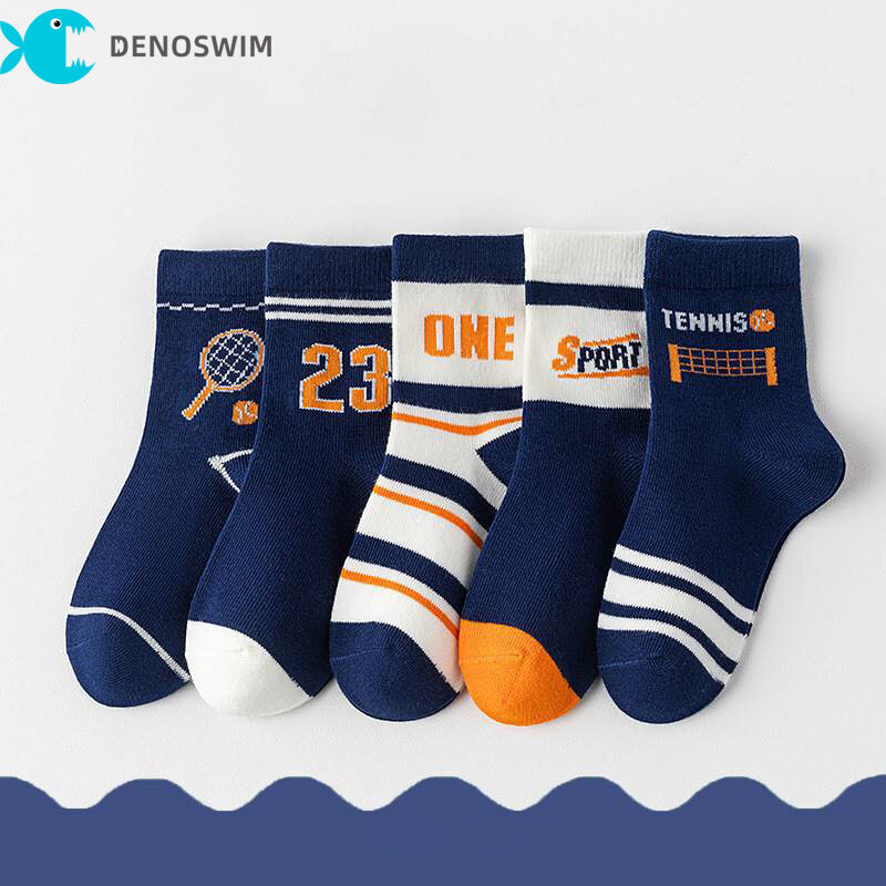 DENOSWIM Baby Sports Socks Set Spring Autumn Boy Girl Soft Cotton Number