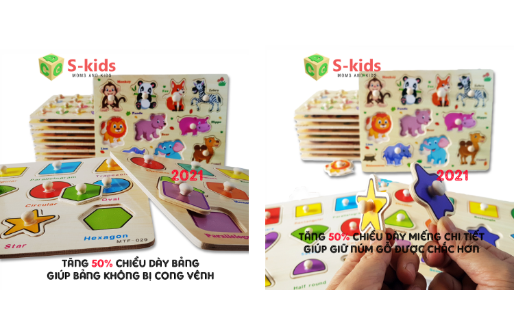 đồ chơi trẻ em s-kids bảng ghép hình núm gỗ đồ chơi thông minh cho bé tăng 4