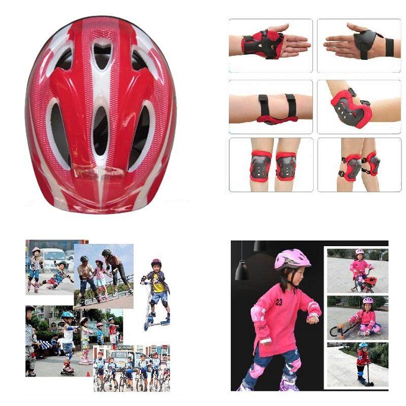 Roller Skating Helmet Knee Pads Protector Set Is Great For 5-15 Years Old Kid