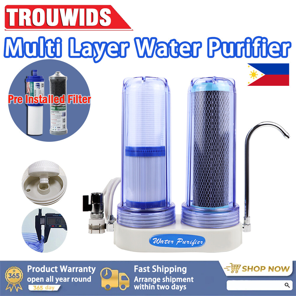 High Quality 2 Stages Alkaline Water Purifier Complete Set Water Filter For Faucet ราคา 290 บาท*ส่งฟรี