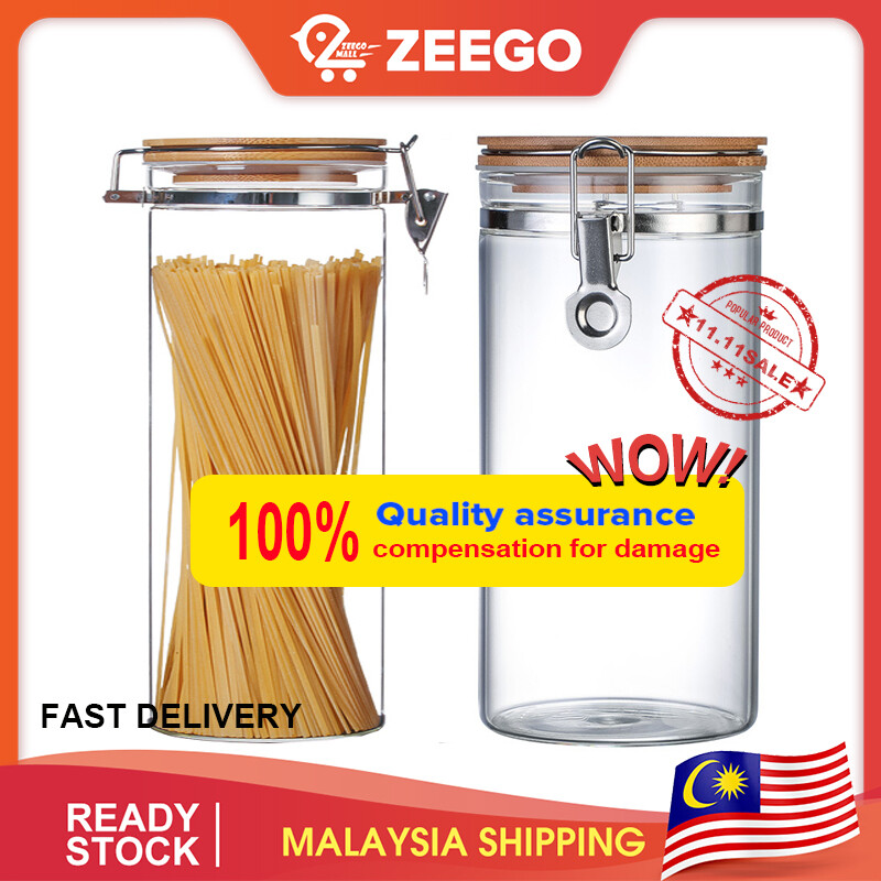 Gambar ZEEGO Home Storage Kitchenware Food Container Glass Storage Food Jar Kitchen Storage Box Simpan Kaca