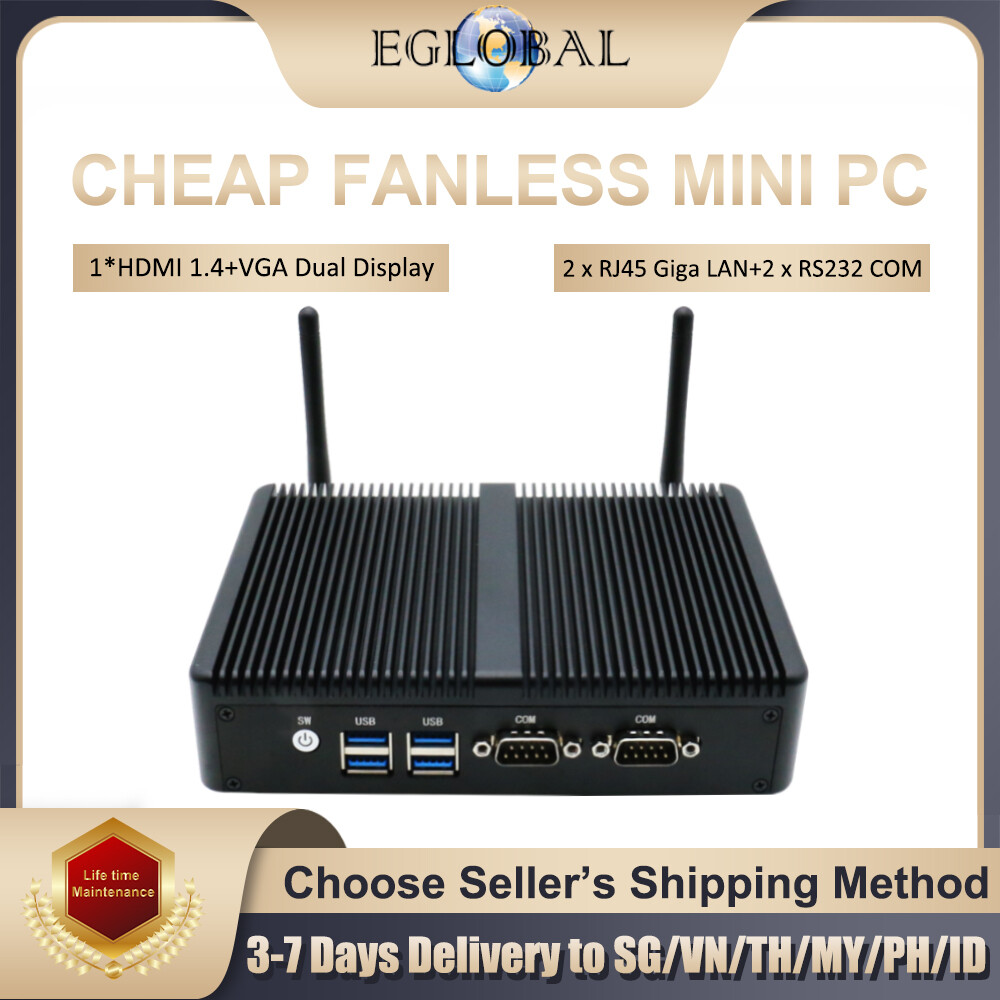 Eglobal Cheapest Industrial Mini Pc With Intel Celeron 2955U Mini Desktops With 2 LAN 2 COM 1 VGA, 1 HDMI1.4 4 USB3.0 4G/8G DDR3 MAX 1TB SSD Wake-On-LAN ราคา 7,518 บาท*ส่งฟรี