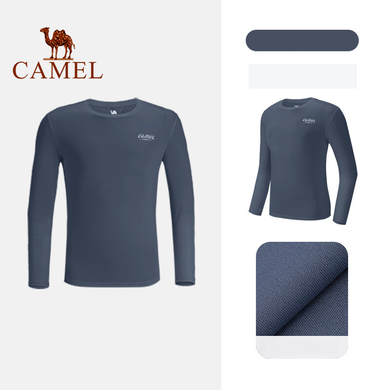 Camel Áo Thể Thao Nhanh Khô Cho Nam Ngoài Trời Áo Thun Dài Tay Chạy Bộ Tập Thể Dục Cho Na