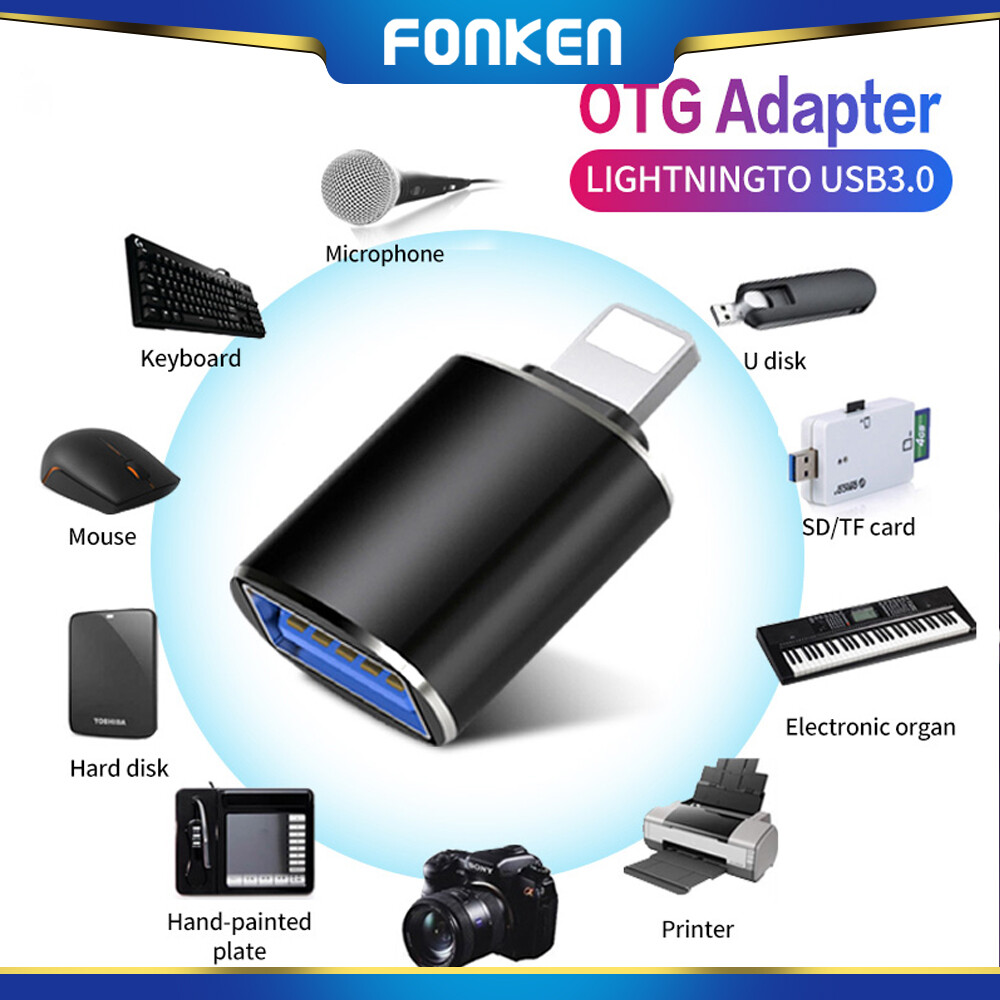 FONKEN Cáp Chuyển Đổi Otg Lightning Sang Usb 3.0 Bộ Chuyển Đổi Đĩa Usb, Dành Cho Ipad Iphone 7 8 X Xr 11 Pro Xs Max Ios 12 Trở Lên