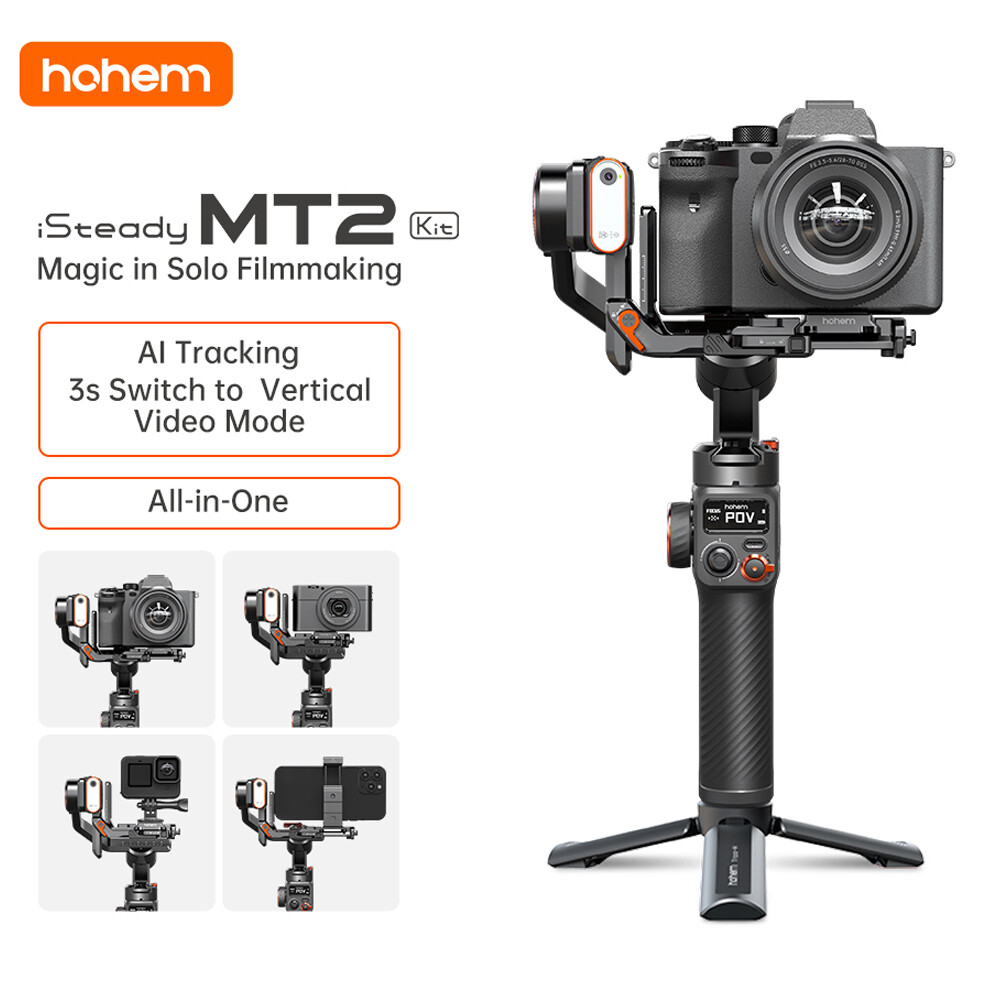Hohem iSteady MT2 Micro Single Camera Stabilizer Handheld Video Shooting With Face Tracking 3 Axis Anti Shake Tripod Stand For Smartphone And Camera Sony/Nikon/Canon ราคา 10,466 บาท*ส่งฟรี
