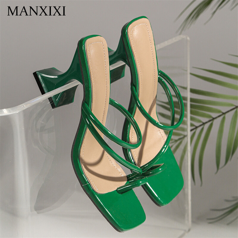 MANXIXI Fashion Women High Heels 8 cm Beautiful Sandals (Size 35-43) ราคา 428 บาท*ส่งฟรี