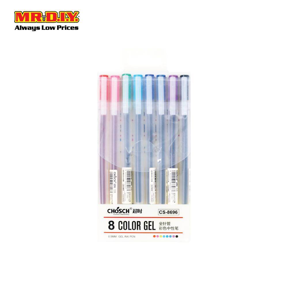 Chosch 0.5Mm Water-Resistant Gel Pen - Black/Blue/Red - 12Pcs Box