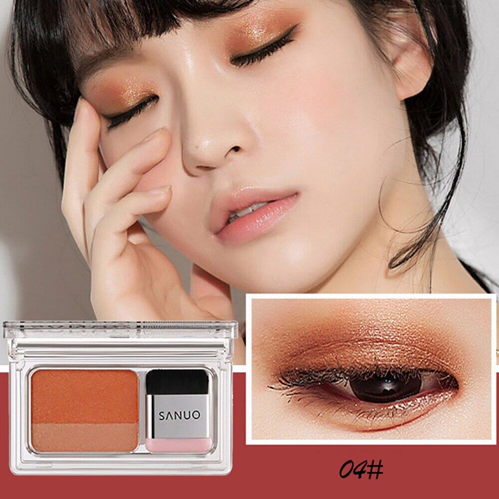 Phấn Mắt Lười 2 Màu VOPRO, Phấn Cầu Vồng Làm Đẹp Lung Linh