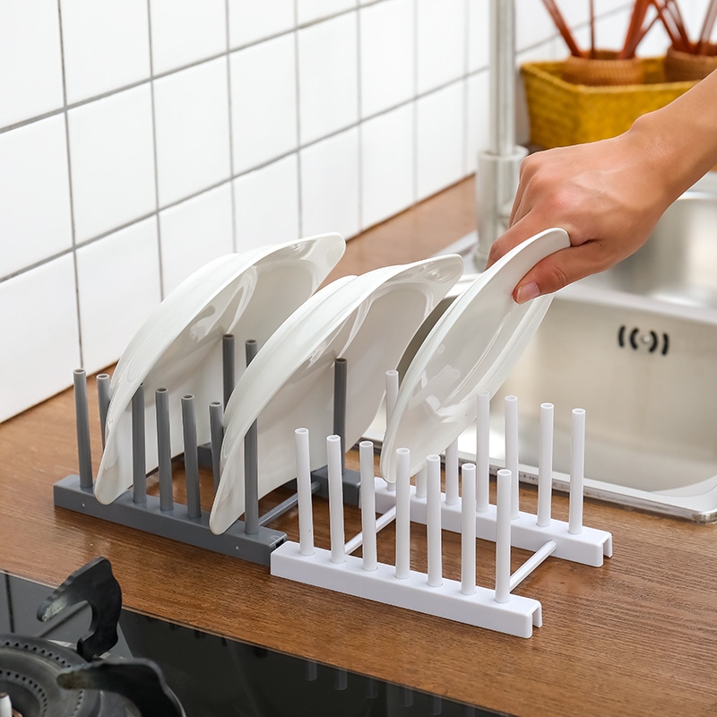 Gambar kitchen Pot Lid Storage Holder Rack Cooking Spoon Dish Pan Cover Stand Rack Kitchen Organizer Shelf Holder Gadgets Accessories