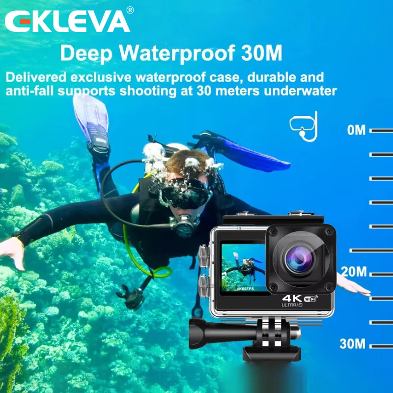  Ekleva Camera hành động HD siêu nét 4K 30FPS Wifi 2.0-Inch 170D chống nước dưới nước Mũ Bảo Hiểm ghi video Máy Ảnh máy ảnh thể thao 
