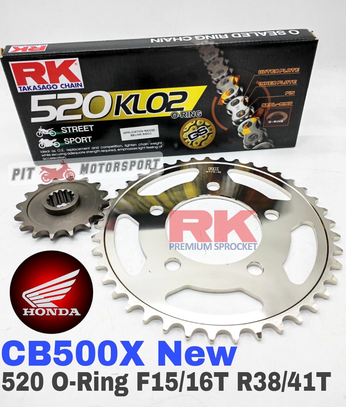 Cb500x 16t Front Sprocket RK Sprocket Set Honda CB500X New 520 O