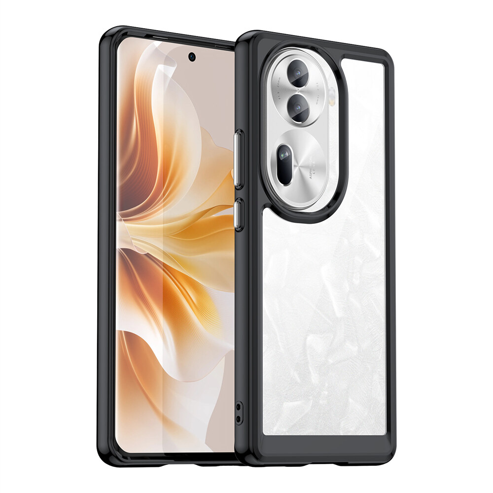 UFLAXE Colorful Shield Ốp Cứng Chống Sốc Cho OPPO Reno 11 11 Pro Reno 10 Pro Plus Ốp Điện Thoại Acrylic Trong Suốt Ốp Lưng Bảo Vệ Toàn Diện Bền Chống Ố Vàng